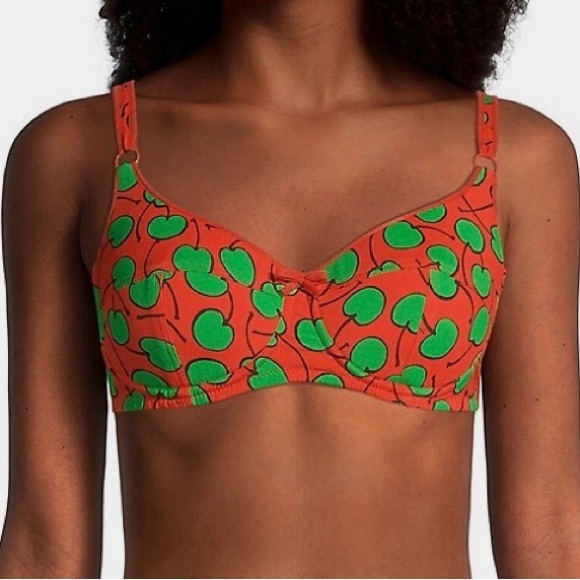 MOSCHINO
Cherry-Print Georgette Bra Top. NWT - Picture 1 of 5